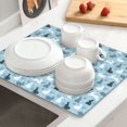 thumbnail image 6 of Uemuo Black White Gray Rabbit Pattern Dish Drying Mat,16*18 inch Absorbent Dish Drainer Kitchen Counter,Large Size Dish Drying Pad for Countertops,Sinks,Draining Racks, 6 of 6