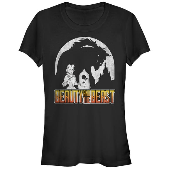 Junior's Beauty and the Beast Belle Shadow Graphic Tee Black 2X Large