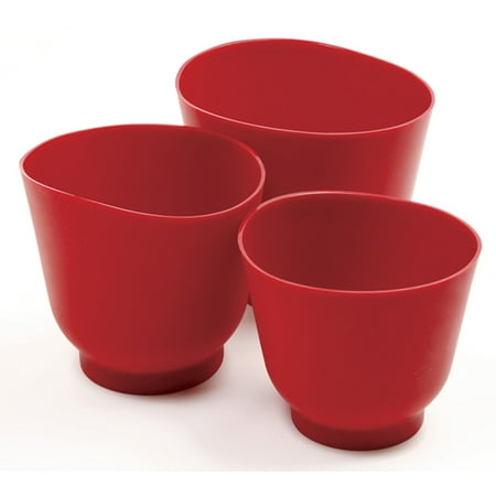 - Norpro Red 3-Piece Heat Resistant Silicone Mixing Prep Bowl Set, Dishwasher Safe