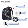thumbnail image 3 of Easygdp Wave Chain Shark for Durable Canvas Laptop Backpack - Adjustable Shoulder Strap, Large Capacity, Fits 15-17in Laptops, for School, Work, Travel-Small, 3 of 5