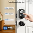 thumbnail image 3 of Veise Fingerprint Keyless Entry Door Lock, Electronic Keypad Deadbolt for Front Door, Anti-Peeping, Matte Black, 3 of 8