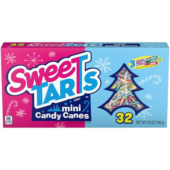 Sweetarts Mini Candy Canes 4.8 Ounce 32 Count Box