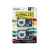 Tape Cassettes for KL Label Makers 0.37" x 26 ft, Black on White, 2/Pack