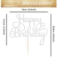 thumbnail image 3 of Decoración de tarta EONNCNT para fiesta de feliz cumpleaños con purpurina plateada, 3 of 6