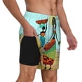 thumbnail image 2 of Kdxio African Women In Mountain Landscape Print Men'S Swim Trunks With Compression Liner 7 Inch Inseam Quick Dry Swim Shorts, 2 of 7