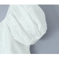 thumbnail image 4 of Women Summer Short Sleeve Feminine  Square Button White Embroidery Mia Top Copper Shirt, 4 of 5