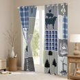 thumbnail image 3 of Homewish Rustic Western Farmhouse Black Out Curtains,Retro Windmill Curtains Pack of 2 (42x63 Each),Gray Blue Checkered Bedroom Curtains For Boys Teens,Ultra Soft Home Decor, 3 of 6