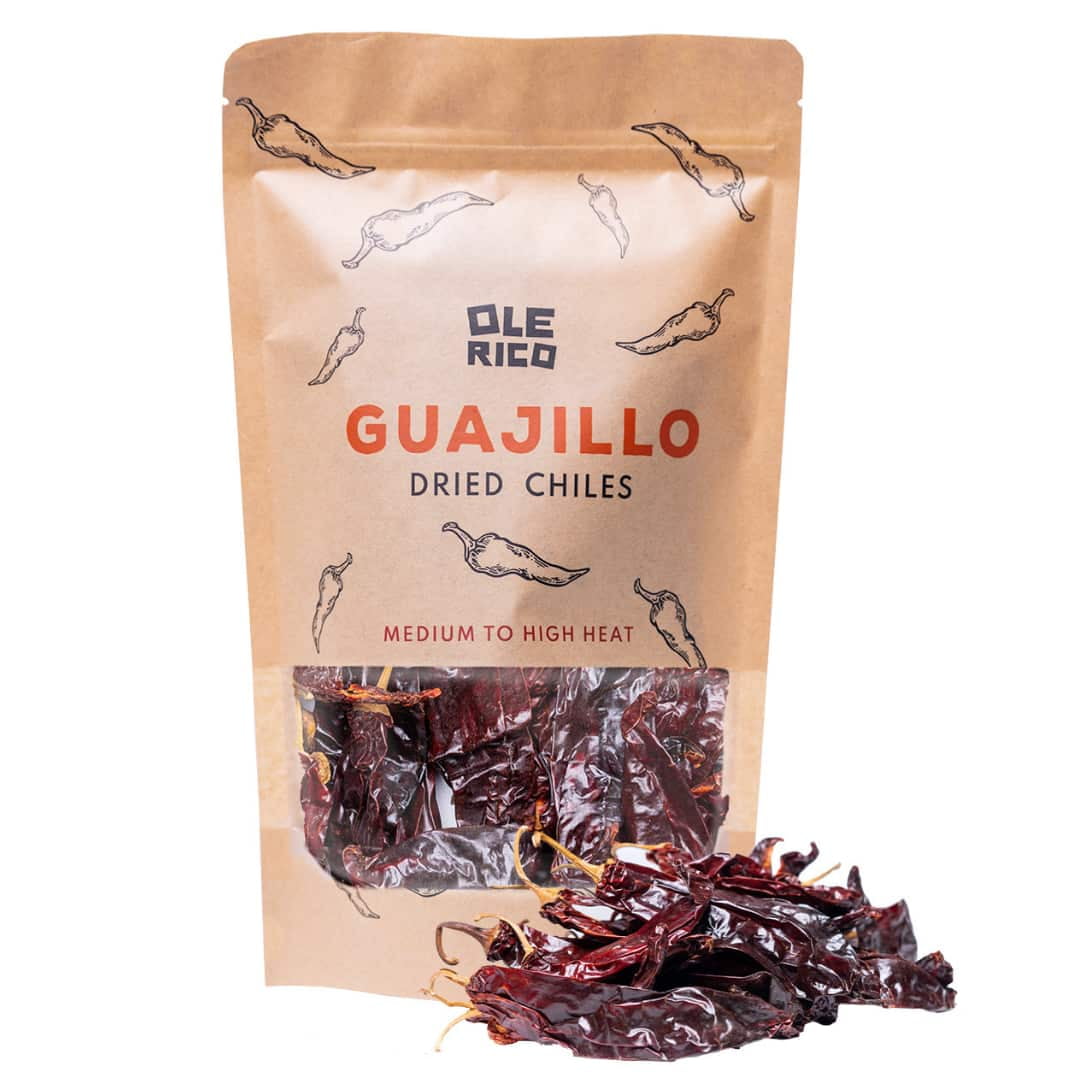 Dried Guajillo Chiles Whole 8 oz Resealable Bag by Ole Rico