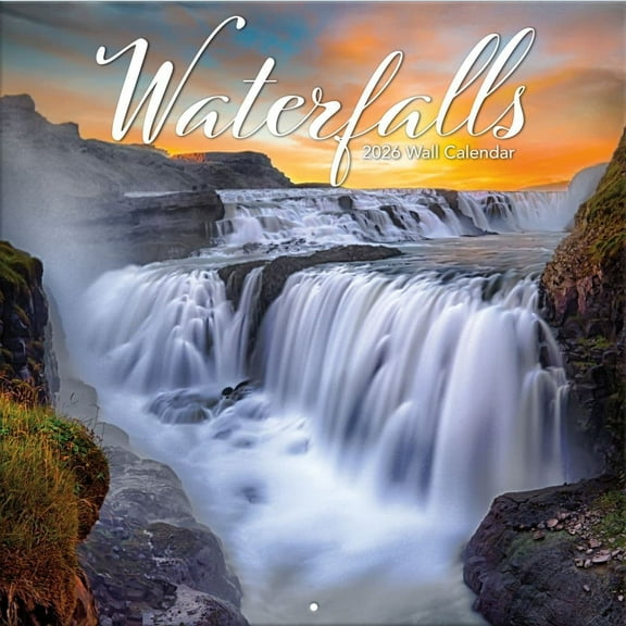 Turner Licensing, Waterfalls 2026 Wall Calendar, 12'' X 12'', 12-Month Calendar with Stapled Binding