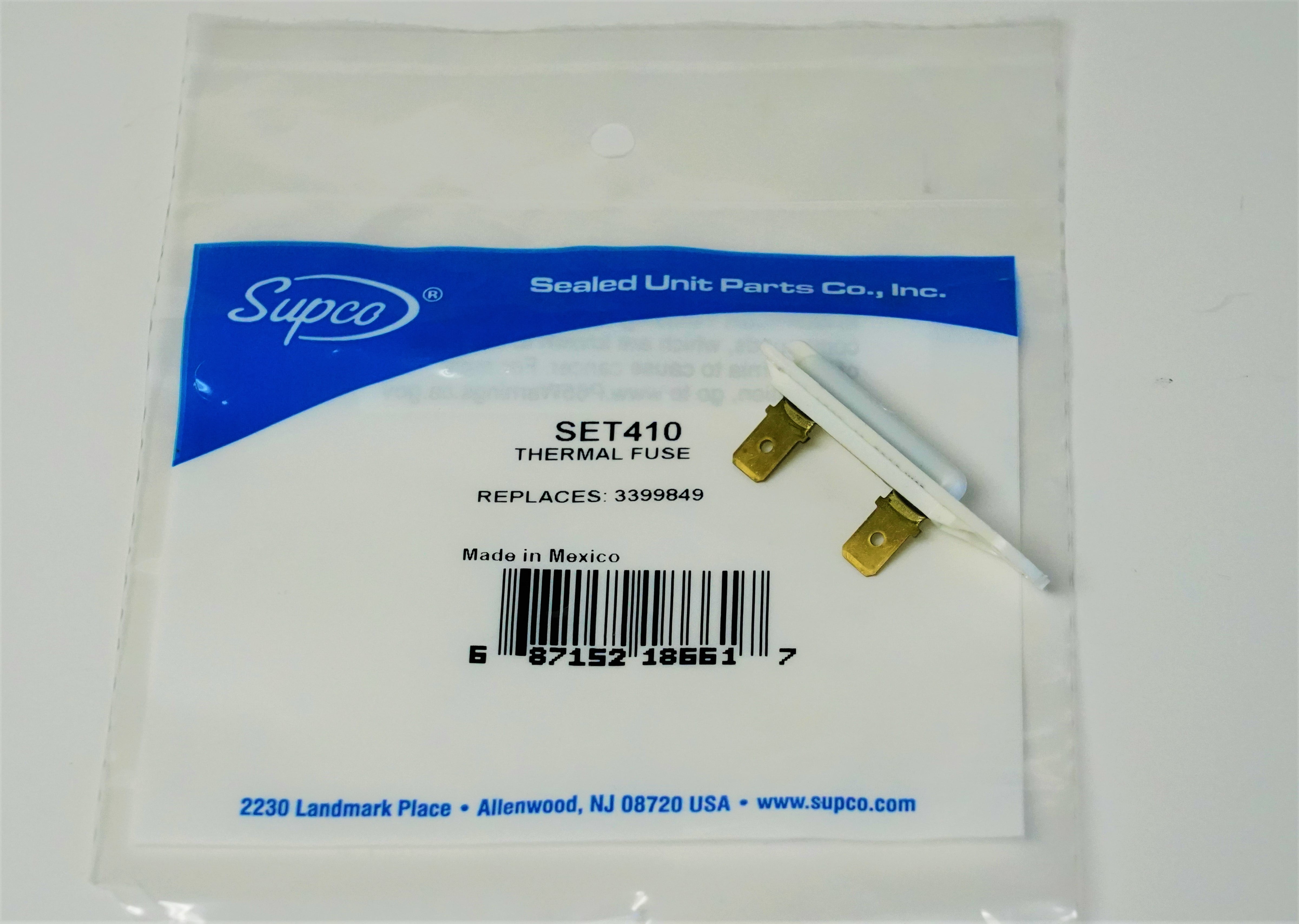 Supco SET410 for Whirlpool 3399849 Dryer Thermal Fuse - Walmart.com