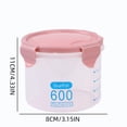 thumbnail image 3 of JHyouerji Clear Plastic Storage Canister Pink Stackable Dry Food Container Jar for Pantry Grains Nuts Cereals Snacks and Kitchen Organization, 3 of 6