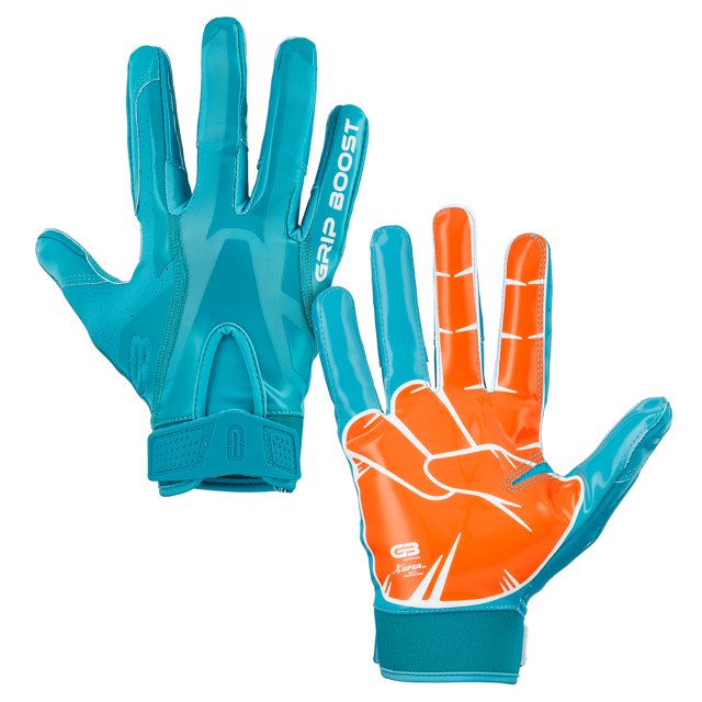 Grip Boost Peace, Shaka, and Hook 'Em Football Gloves Pro Elite Adult
