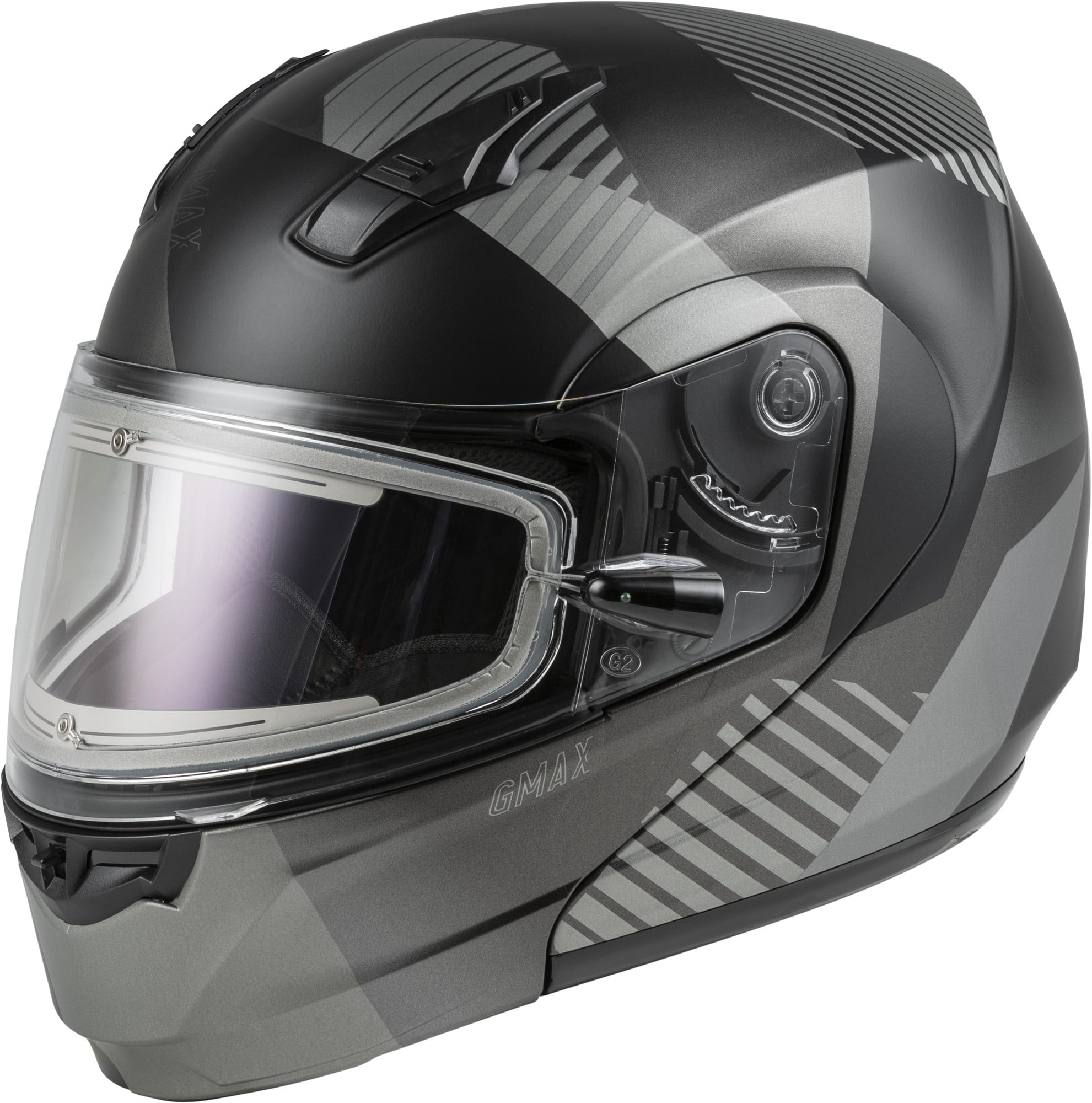 Gmax MD-04S Modular Snow Helmet W Electric Shield Black 
