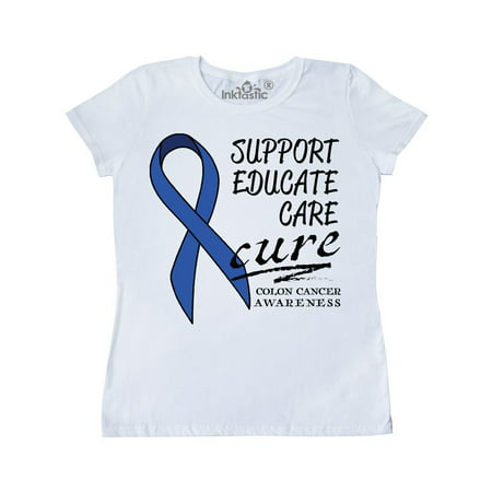 Support, Educate, Care, Cure Colon Cancer Awareness Women's (Best Way To Prevent Colon Cancer)