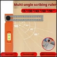 thumbnail image 3 of Outil de Repérage de Positionnement Réglable, Règle Multifonctionnelle de Mesure de Profondeur avec Marquage d'Angle 15-90, Marquage de Niveau et de Point Fixe, Règle d'Angle pour Menuiserie, 3 of 7
