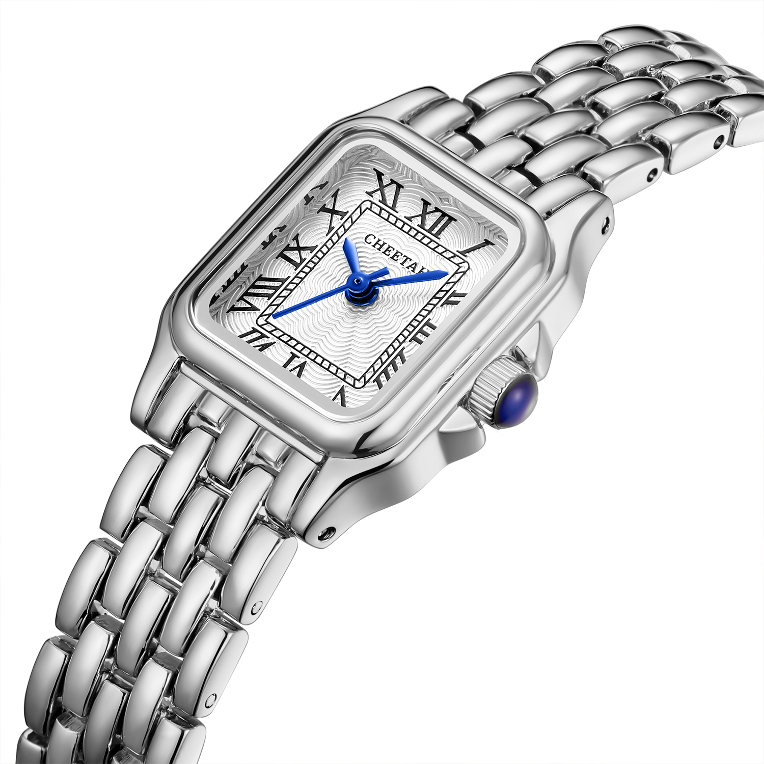 CHEETAH Watches for Women with Small Vintage Bracelet, Rectangular Case Roman Dial