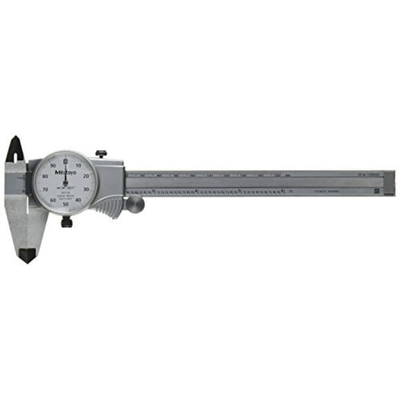 Mitutoyo 505-742 Dial Caliper, D6"TX, 0.1" per Rev, 0-6" Range, 0.001" Accuracy