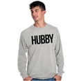 thumbnail image 3 of Hubby Wifey Cute Matching Couple Set Men's Big & Tall Long Sleeve Graphic Tee Brisco Brands 2X, 3 of 6