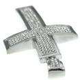 thumbnail image 5 of Cross Micro Pave Pendant Hip Hop Jesus  Silver Tone Iced Blinged Bust Down Charm, 5 of 6