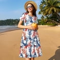 thumbnail image 4 of Disketp Red Lobster para Vestido de Manga Corta para Mujeres, Vestidos de Verano para Mujeres, Casual y Holgado para la Playa, 4 of 6