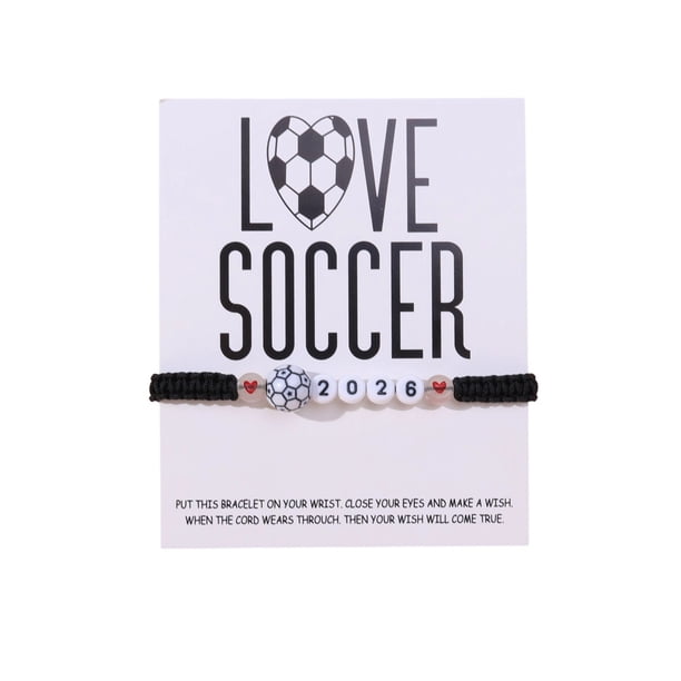 Decoración del hogar, decoración de habitaciones, decoración de paredes 2026 Pulsera de fútbol para hombre/mujer Pulseras de fútbol unisex ajustables Fútbol Un chopper