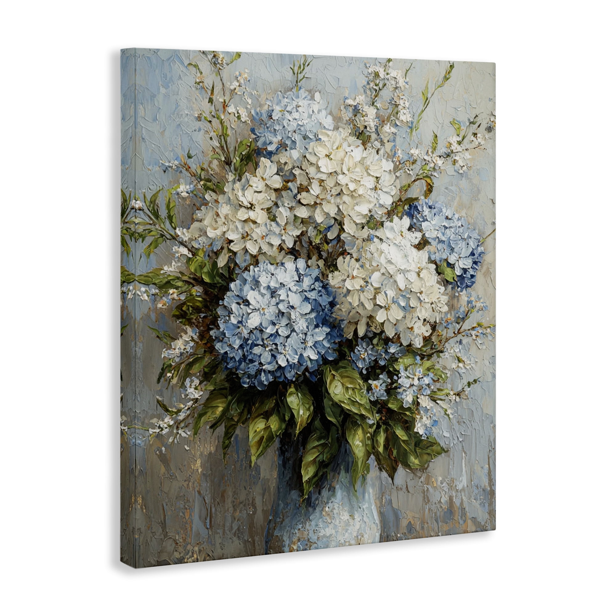 Stupell Industries Muted Classic Hydrangeas Floral Painting Wrapped Canvas Canvas Art Print Wall Art, 36 x 48