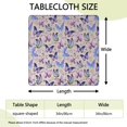 thumbnail image 2 of Beige Butterfly Flower Pattern Square Fitted Tablecloth with Elastic Edge,Square Table Cover,Washable Elastic Table Cover for Home Kitchen Party Decor 34"x34", 2 of 6