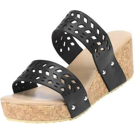 

Open Toe Sandal Dressy Summer Platforms Retro Casual Buckle Strap Sandal Mid Heel Beach Shoes Wedge Sandals for Women