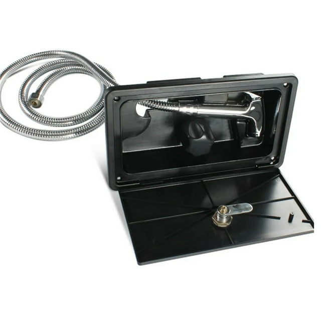 Caravan RV Shower Box With Lock Hot Cold Adjustable RV External Shower Box Boat Marine Camper Motorhome Caravan Accessories ,Durable Material