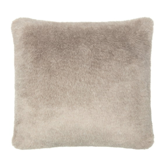 Chanasya Faux Fur Beige Brown Throw Pillow Cover 18x18 Inches - Fluffy Plush Two Tone Super Soft Cushion Covers for Couch Sofa Chair Bed - Accent Decorative Square Pillow Covers - Beige