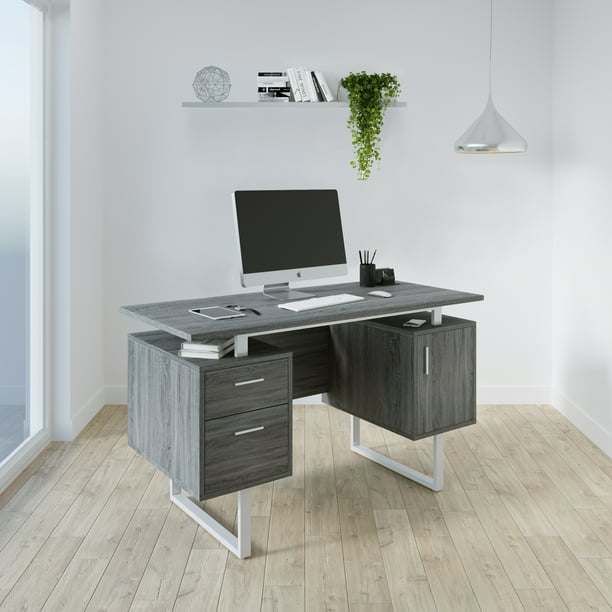 Techni Mobili Modern Office Desk With, Modern Office Desks With Drawers
