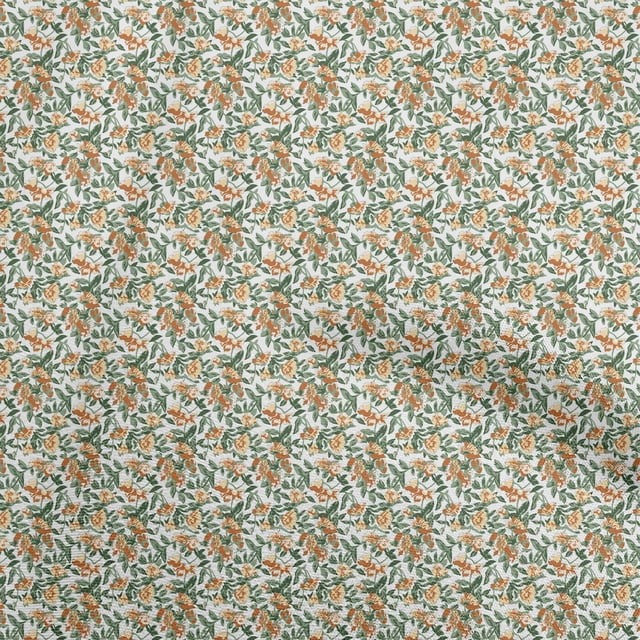 oneOone Cotton Silk Orange Fabric Floral Sewing Craft Projects Fabric Prints By Yard 42 Inch Wide