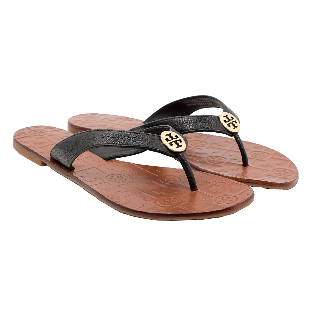 Tory Burch Women's Thora Flat Thong Sandal (Black, Size 9) 