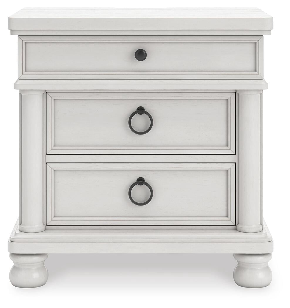 Signature Design by Ashley Greddinton 3-Drawer Nightstand with USB Ports and Outlets, Antique White