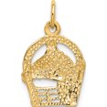 thumbnail image 5 of 14K Yellow Gold Diamond-Cut Horse Head In Horseshoe Charm (20 X 12) Made United States c556, 5 of 6