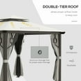 thumbnail image 3 of Outsunny 10' x 10' Patio Gazebo Outdoor Canopy Shelter with Aluminum Frame, Double Tier Roof, Netting and Curtains for Garden, Lawn, Cream White, 3 of 9
