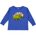 thumbnail image 3 of Inktastic Easter Bunny Stegosaurus with Eggs and Pink Ears Boys or Girls Long Sleeve Toddler T-Shirt, 3 of 5