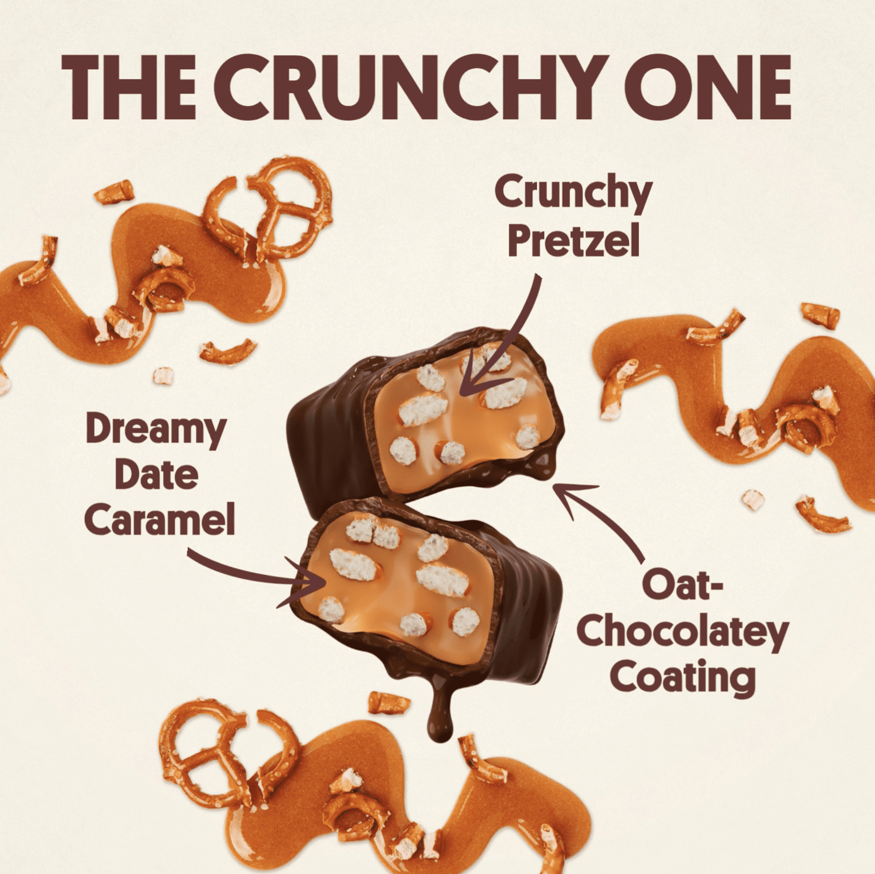 Harken The Crunchy One Pretzel Chocolate Bar Vegan Gluten-Free No Sugar Added (12 Count)