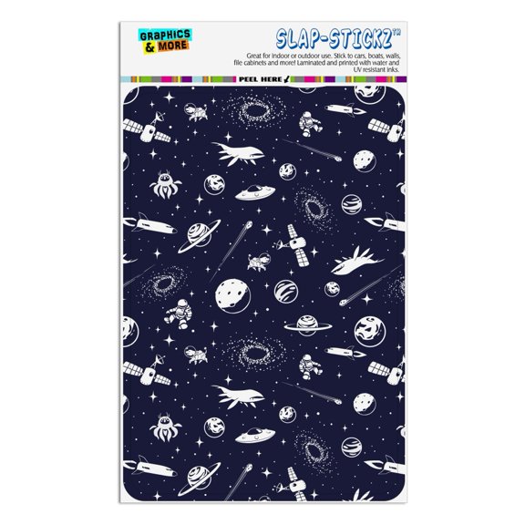 Space Pattern with Stars Planets Aliens Astronauts Spaceships Dogs Home Business Office Sign