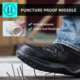 thumbnail image 4 of Steel Toe Shoes for Men Women Lightweight Breathable Comfortable Safety Work Sneakers Slip Resistant Puncture Proof Black, 4 of 7