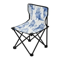 Outdoor Folding Chair 14.46x14.46x22.83 Inches, Camping Folding Chair Easy to Carry Ideal for Outdoor Picnics Camping Park Fishing Little Blue Cartoon Monsters