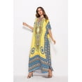 thumbnail image 4 of Vestido largo caftán holgado de verano con estampado étnico para mujer, ropa de playa y noche, 4 of 5