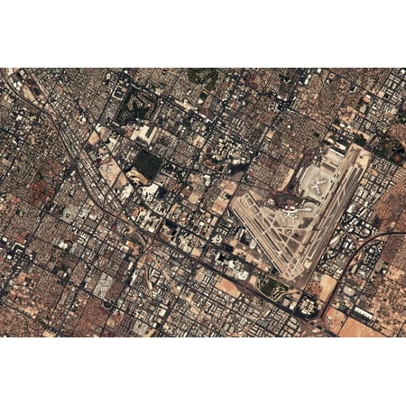 Satellite view of McCarran International Airport and surrounding area, Las Vegas, Nevada, USA Print Wall