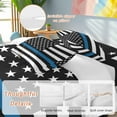 thumbnail image 2 of Thin Blue Duvet Cover Set Queen 4 Pieces Line Flag American Police Flag Honoring Law Enforcement Officers Bedding Set with Zipper Closure,1 Comforter Cover 90x92 In 1 Flat Sheet&2 Pillow Cases, 2 of 7