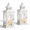 White / 14.8'' / 2 Pc, variant on Lantern Decorative Indoor & Outdoor Large Square Hanging Spring Home Decor Vintmetal Candle Lanterns For Patio Wedding Party Beig
