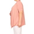thumbnail image 3 of Women's Casual Open Front Short Sleeve Cardigan Lightweight Solid Layering Top Dusty Rose 1X, 3 of 6