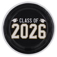 thumbnail image 4 of Black/Gold/White Class of 2026 Disposable Paper Plates, 9", 8 Count, Graduation by Way To Celebrate, 4 of 5