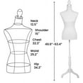 thumbnail image 7 of PINDEE Manikin Adjustable Female Dress Form 60-67 Inch, Height Adjustable Torso with Tripod Stand, Professional Display for Clothing Retail Store.60-67 Inches,White, 7 of 7
