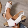 thumbnail image 6 of Gpaecead Women Vintage One Strap Chunky Slingback Sandals Open Toe Adjustable Shoes Spring Summer ,White, 6 of 8