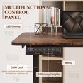 thumbnail image 5 of 63" Electric Standing Desk with 3 Memory Heights and 2 Hanging Hooks, Adjustable Height Sit Stand Home Office Desk,Rustic Brown, 5 of 8